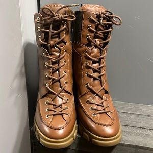 Michael Michael Kors Ridley Lace Up Bootie Leather Boot